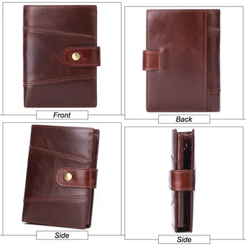 MISFITS kratek denarnice moške, visoke kakovosti pravega usnja hasp odprite denarnico z kovanca pocket retro cowhide moški trifold design torbica