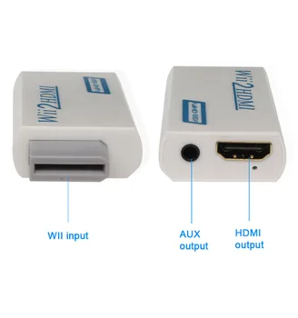 Wii, da HDMI Adapter Pretvornik z 3,5 mm jack Avdio Podpora FullHD 1080P 720P za Wii2HDMI Adapter za HDTV PC Monitor Zaslon