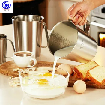 Odebeljena 304 nerjaveče jeklo merilni skali skodelico mleka, čaja peko valju jajca, žlico 500 ml/700 ml/1000 ml/1500ml/2000ml