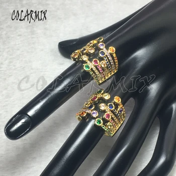 6 Kos Mavrične barve, Kristalno cirkon prstani, nakit, darilo za lady preprost stil nakit prstani Debelo nakit prstani 5623