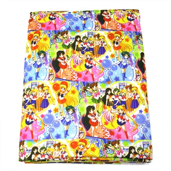 50*145 cm mozaik Risanka Natisnjeni Poliester Bombaž Tkanina za Tkiva Otroci doma tekstilni za Šivanje Keper Quilting Tkanine,c2684