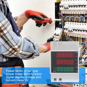 D52-2047 Din Rail Voltmeter Ampermeter Aktivna Power Factor Časa, Energije Napetost Test Enostavno Prevažanje Lahkih Pripomočke
