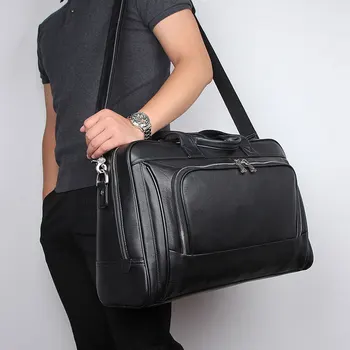 MAHEU mehko usnje potovanja shouder vrečko, velike zmogljivosti, potovalno torbico, zadrgo moški duffel vikend vrečke črno opravljajo ročno prtljago