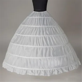 Debelo 6 Obroče Žogo Obleke Bele Poročne Petticoat Kosti Polno Crinoline Til Dolgo Zabuhle Poroko Petticoat Poceni Preproste Na Zalogi