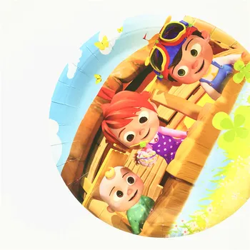 Cocomelon Razpoložljivi namizni pribor komplet Rojstni dan Dobave Okraski, papirnate Skodelice Plošče Plenice Zastav Otroci Igrače Fant Baby Tuš