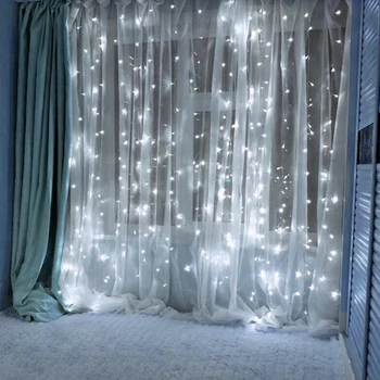 150 cm LED Pravljice Luči Garland Zavese Lučka za Daljinsko upravljanje USB Niz Luči, Božični Okraski za Dom Spalnica Okno