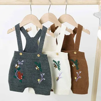 Baby Bodysuits Novorojenega Dojenčka Otroci Dekle Telesa, Obleke, Oblačila Pulover Ročno Vezenje Jeseni Plesti Malčka Jumpsuits Kombinezon