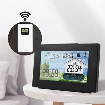 Brezžične Vremenske Postaje, Notranji in Zunanji Termometer in Higrometer, s Senzorjem, LCD Barvni Zaslon