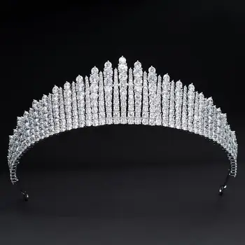 2020 Design Kubičnih Cirkonij Princess Tiara Diadem za Poročne Poroko Lase, Nakit, Pribor Lasni CH10345