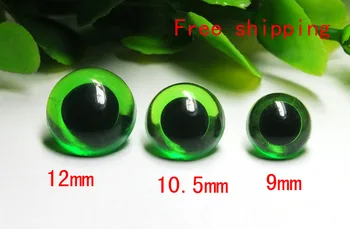 Brezplačna dostava!!! 9 mm/10,5 mm/12mm, lahko izberete Varnosti Oči Šivanje Oči Plastične Oči zelene Barve Oči 30pairs