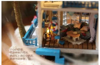 Lutka Hiša Model Kompleti Novo DIY Stekleno Kroglo z LED Luči Lesene Miniaturni Montaža Lutke Igrače Ustvarjalne Božič darilo