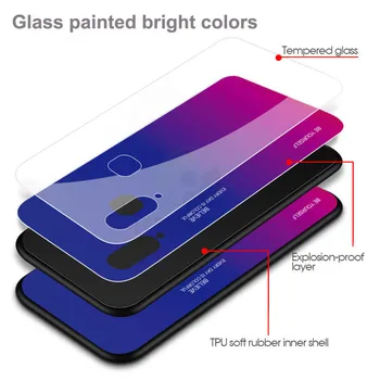 Keajor Ohišje Za Samsung Galaxy A40 A60 A70 Primeru Luksuznih Gradient Kaljeno Steklo Trdi Pokrovček Za Samsung 40 60 70 Kritje Hoesje
