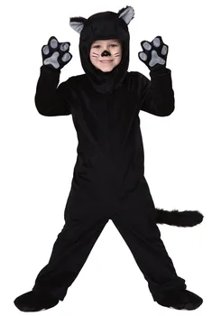 Black Cat Kopalke Za Moške, Ženske, Otrok, Cosplay starši-otrok, Kostume Pritrjena Ljubki Oblačila za Živali Stopnji Uspešnosti Jumpsuits
