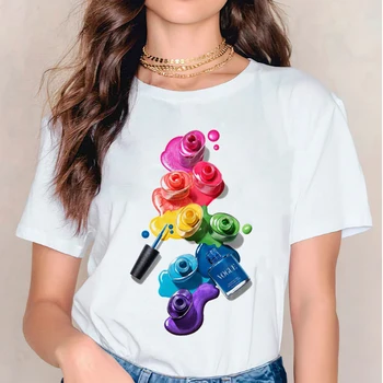 Ženske 2020 3D Akvarel Tiskanja Srčkan Poletje Pomlad T Shirt Obleko Tshirts Ženska Ženske Grafični Ženski Tee T-Shirt Oblačila