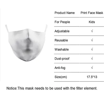 Moda Halloween Otroci Masko Design z PM2.5 Filter Masker maske stroj za večkratno uporabo Dekle/Fant krpo Mascarilla Novo 2020