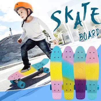 Skate Board Otroci Vitkejšo Retro Cruiser Skate Board Skupaj 22-palčni Mini Cruiser Retro Deske Za Začetnike Odrasli Otroci