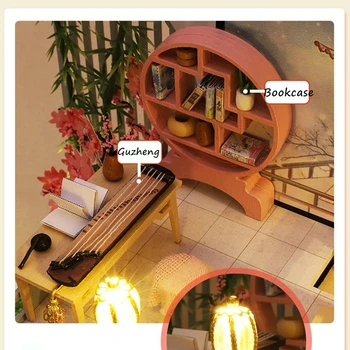 DIY Miniaturni Lutka Hiša Komplet Ročno Kitajski Slog Vrt Stavbo Skupščine Proizvodnja Modela Kreativna Božična Darila za Rojstni dan