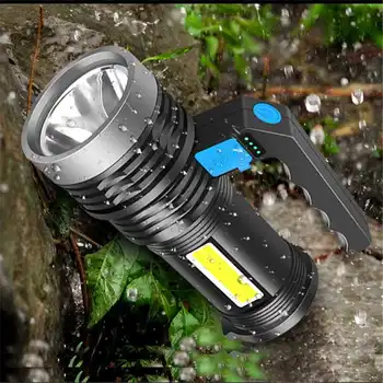 XANES P500 Dvojno Svetlobo 500m Močno Svetilko z COB Sidelight USB Polnilne Ročni Reflektor LED Svetilka Svetilka Svetilka