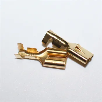 50pieces 6.3 mm ženski lopata priključek priključek bakrene splice crimp žice auto avto priključkov adapter