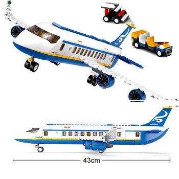 Mesto Ladja Letalstva na Svetu Airbus Mednarodno Letališče Letalo gradniki Določa Opeke Klasični Model Igrače za Otroke Darila