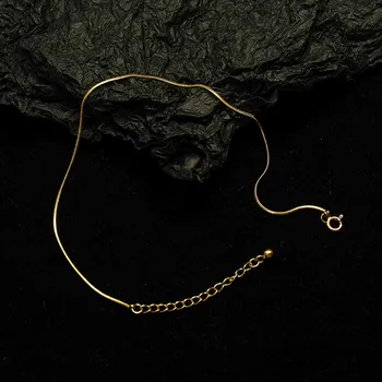 Rose Gold plated iz nerjavečega jekla kača verige gleženj zapestnica za ženske stopala anklet nakit, preprost verižice plaža pribor
