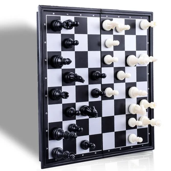 Magnetni Šah, Backgammon Dama Nastavite Zložljive Board Game 3-v-1 Cestni Mednarodni Šahovski Zložljiva Šah Prenosna namizna Igra, Set