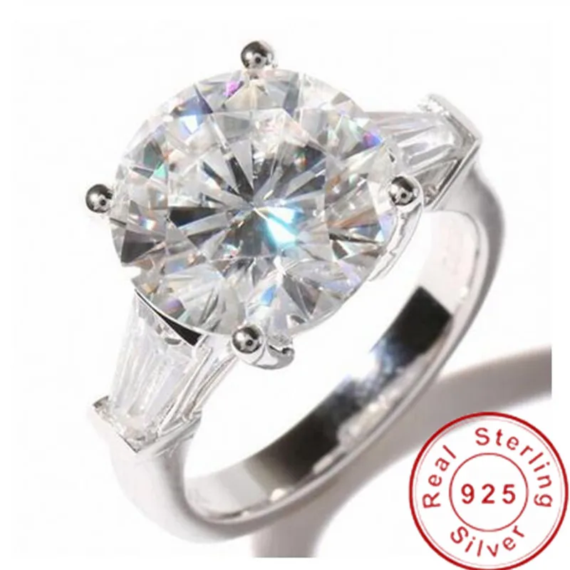 Choucong Solitaire Ring Krog cut 5ct diamond cz 925 Sterling Srebro Angažiranost, Poročni Bend, Obroči za ženske Stranka Nakit