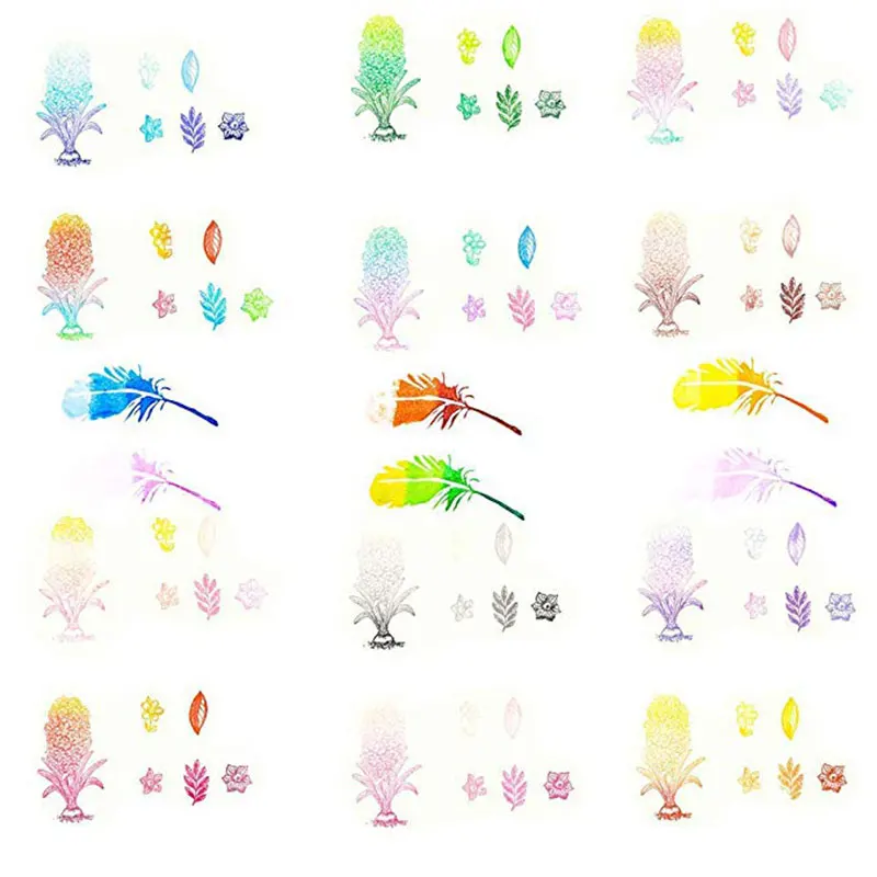 6 KOS/lot 7.8x5.5 cm 4 Barve Gradient Inkpad Za DIY Obrti Bullet List Žig Pad Otrok Prstnih Blazinic