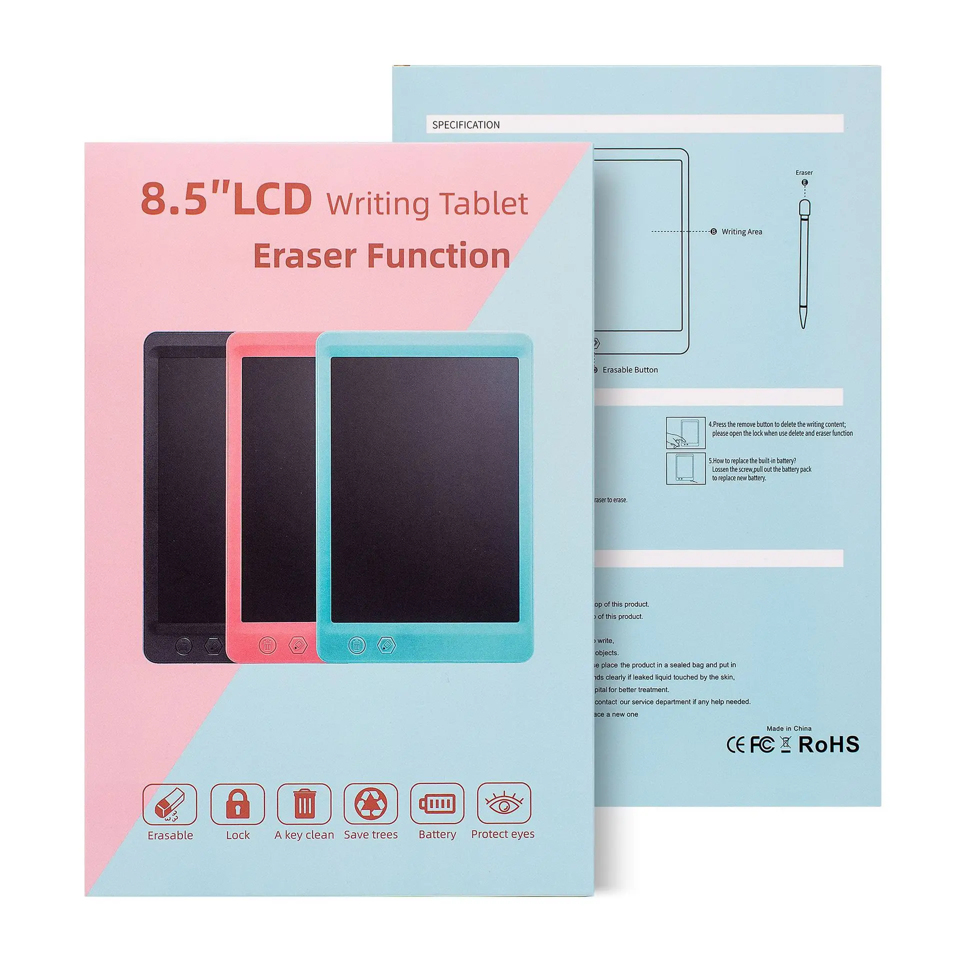 8.5 palčni LCD-Risanje Tablet Delno Brisanje Pisanje Digitalni Tablet Grafični Rokopis Pad Elektronski Živali Odbor Dropshipping