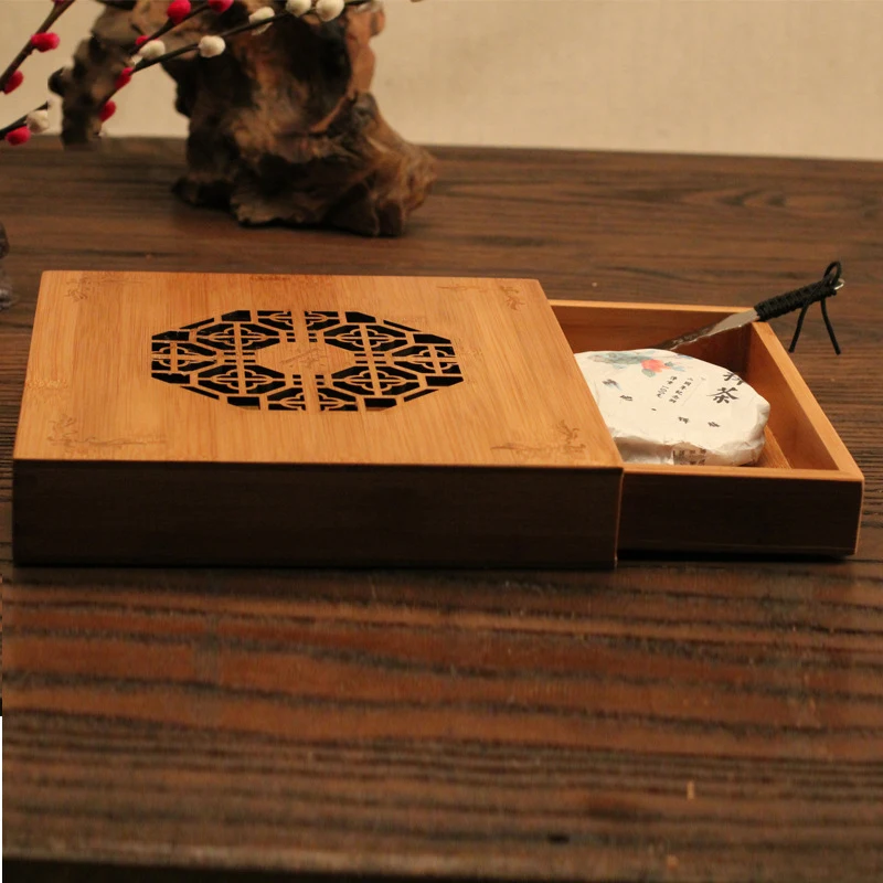 Lesene Puer Čaja Polje Kung Fu Čaj Škatla Za Shranjevanje Pladenj Kvadratnih Erh Čaj Torto Paket Z Graviranje Darilo Primeru Ročno Izdelanih Posodah
