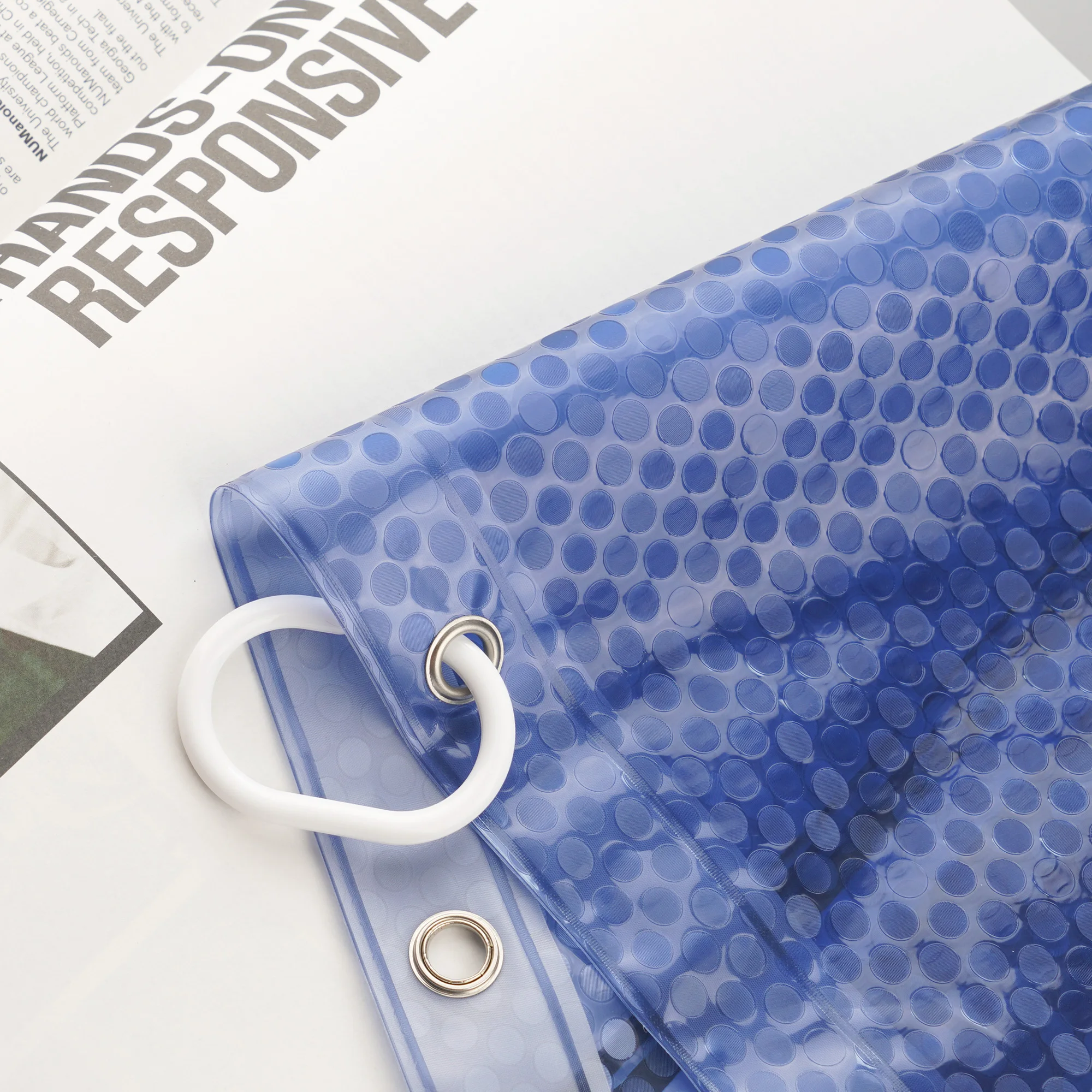 UFRIDAY Luksuzni PEVA Tuš Zavesa Bling 3D Krogi Gradient Modra Tuš Zavesa za Kopalnico 180*180 cm Nepremočljiva Kopel Zavese