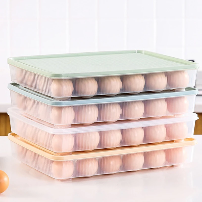 24 Jajce Škatle Hladilnik Za Shranjevanje Hrane Polje Kuhinjski Pribor Organizator Sveže Polje Cmoki Rastlinskih Jajce Imetnik Stackable Boxe