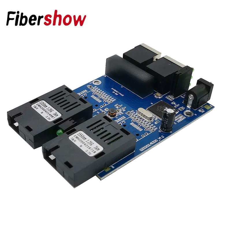 Gigabit Ethernet vlaken stikalo 2 RJ45 UTP 2 SC optični Optični Mediji Pretvornik 2SC 2RJ45 Ethernet 10/100/1000M PCB 1PCS