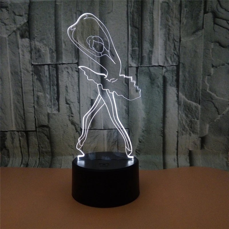 Baletni Plesalec 3D Lučka Noč Novost Illusion Art Noč Svetlobe LED Balerina namizne Svetilke Domačo Razsvetljavo Dekor luminaria Prijatelj Darilo