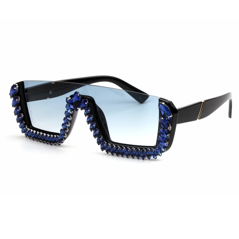 Kvadratni Luksuzni sončna Očala ženske blagovne Znamke Oblikovalec Ženske Prevelik Kristalno sončna Očala Moških Velik Okvir očala Za Žensko UV400