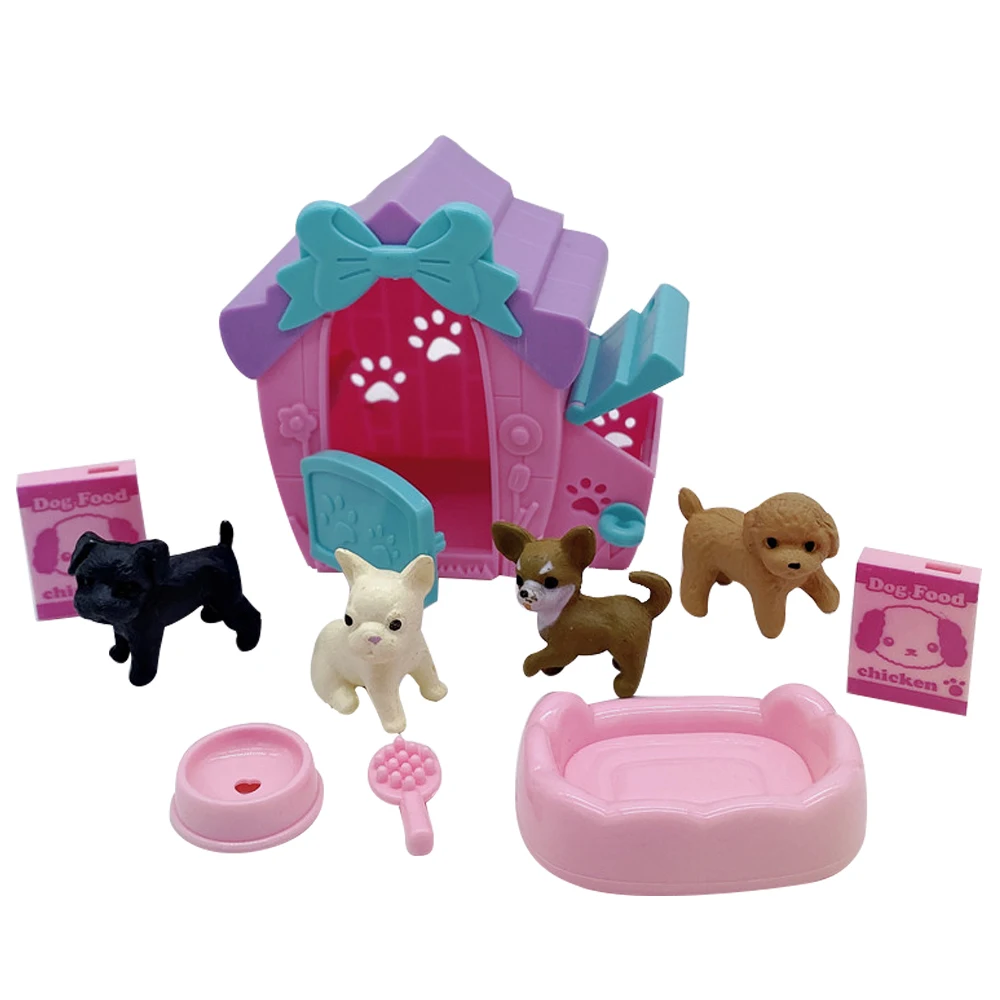 2020 Barbies Princesa Lutka Pribor Lepe Pet Dog + Pes Krletka Živalski Simulacijski Model Interaktivne Mini Plastične otroške Igrače