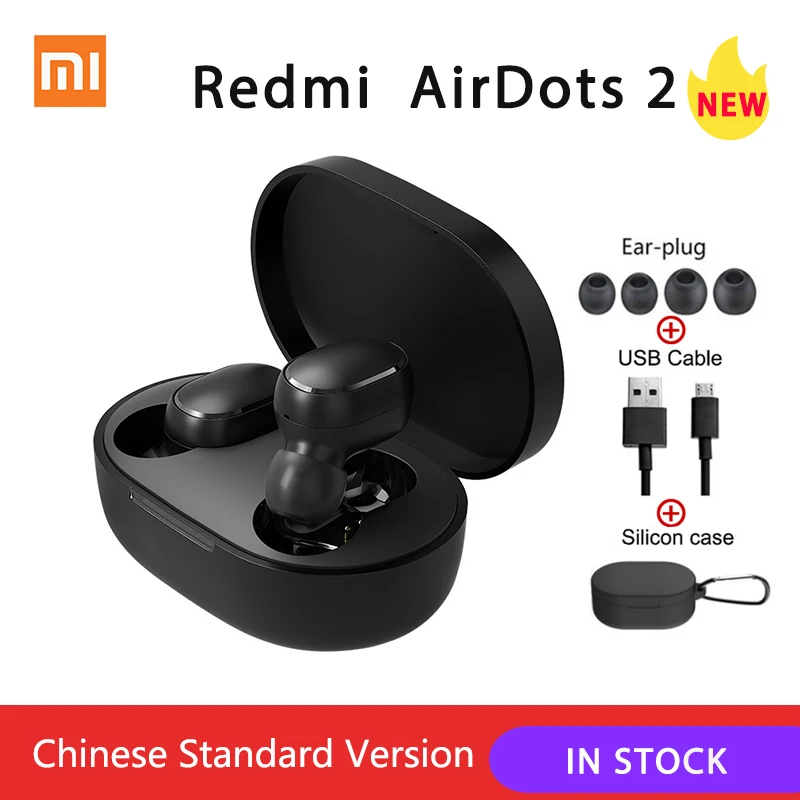 Xiaomi Redmi AirDots 2 Brezžična tehnologija Bluetooth 5.0 Polnjenje Slušalke za V Uho stereo bas slušalke Stavko Brezžični Čepkov 2020 Najnovejši