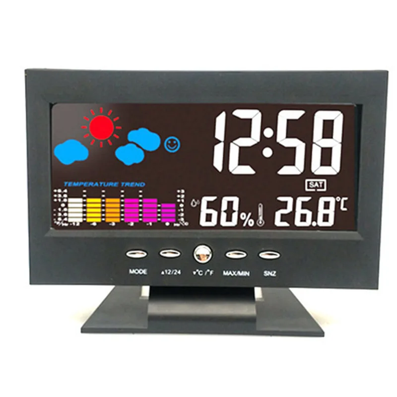 LED Temperatura Vlažnost Meter Ura Digitalni Prikaz Vremenske Napovedi Koledar Alarm HFing