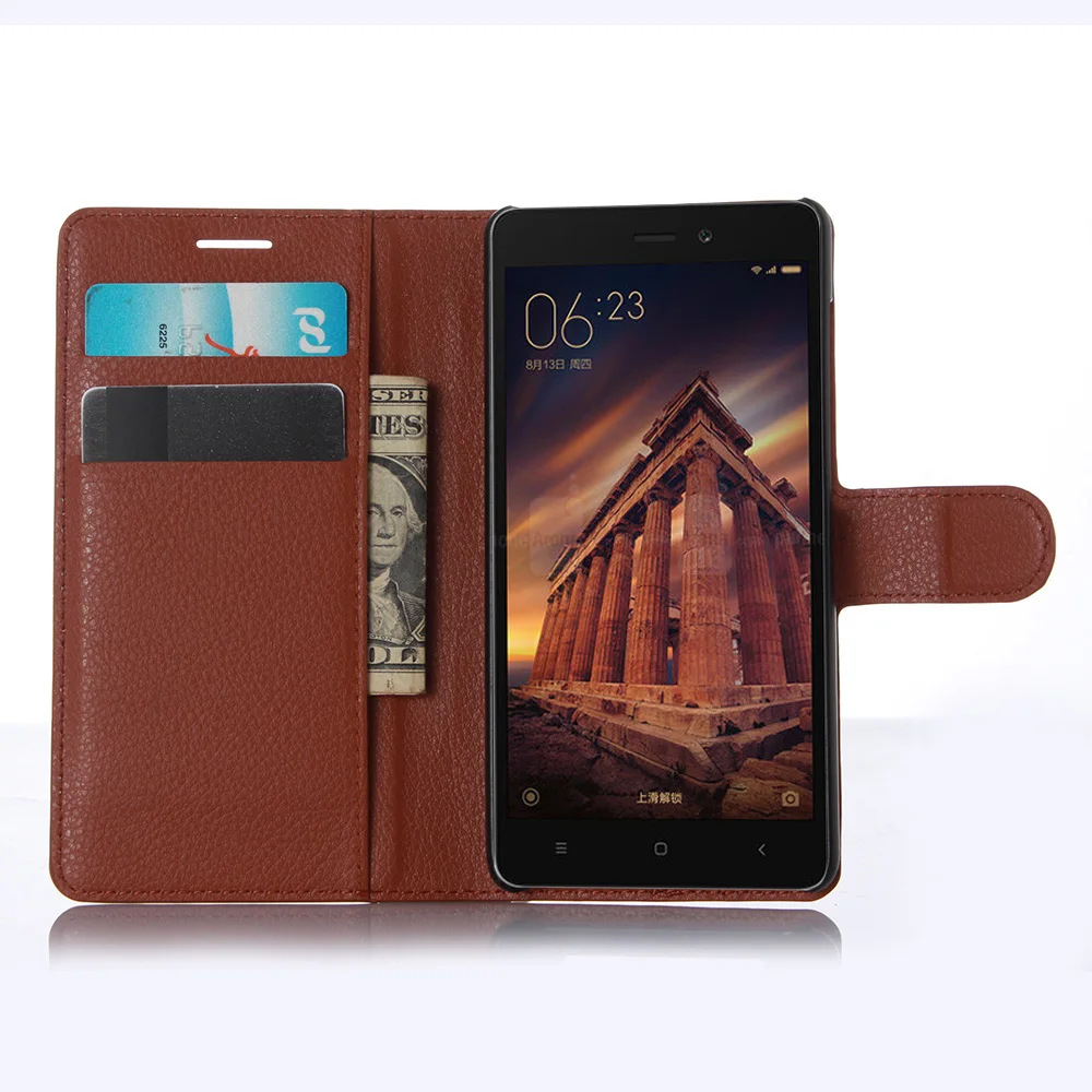 Za Xiaomi Redmi 3 Denarnice Pokrovček za Kartico sim Telefon Primerih za Xiaomi Redmi 3 Usnjena torbica, ki je Zaščitni Lupini