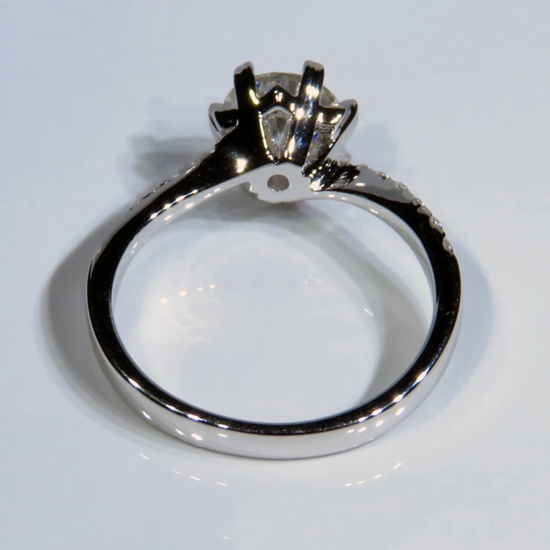 925 sterling srebrni prstan 1ct 2ct 3ct Romantični slog Moissanite obroč Cvet obliko nakit Obletnico predlog obroč