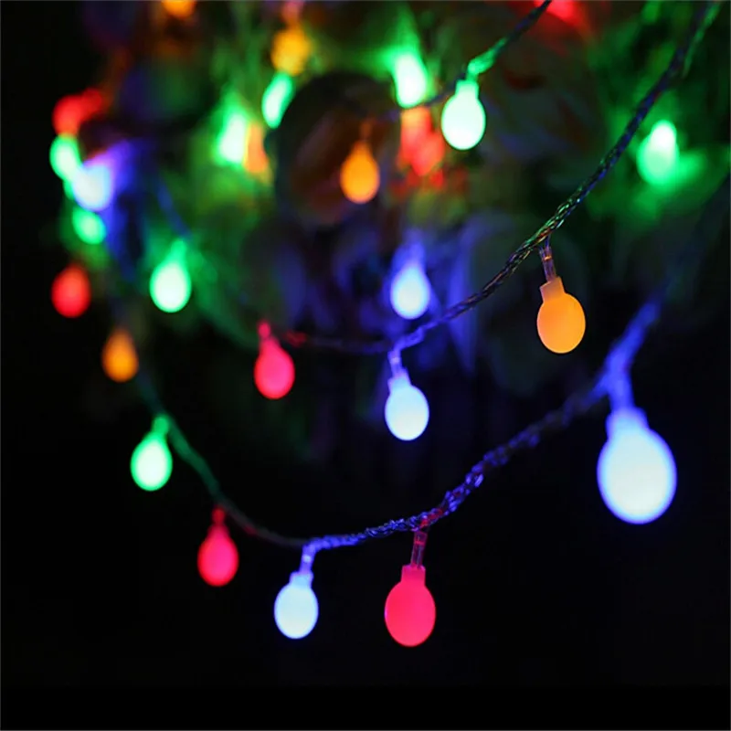 BHomify niz led luči z 40led žogo AC220V EU počitnice dekoracijo svetilka Festival Božič Dom osvetlitev zunanja razsvetljava