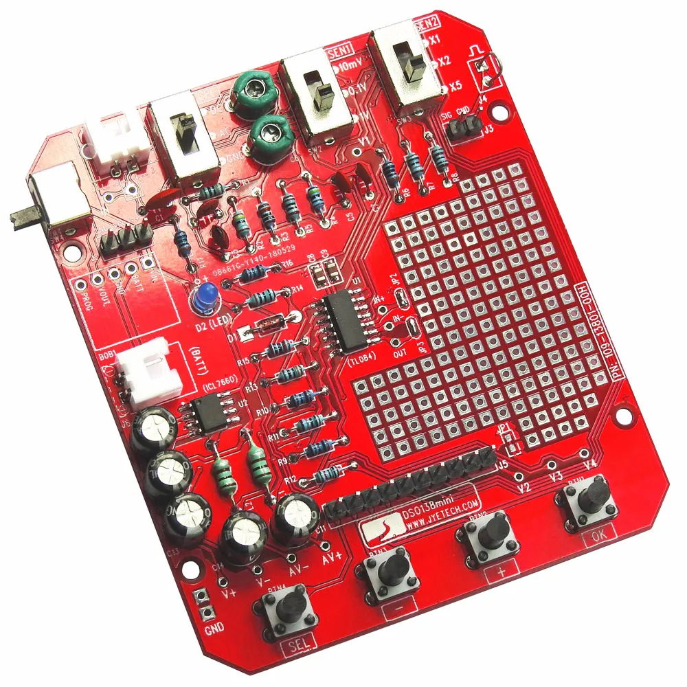 JYE Tech DSO138 Mini razširljiv odprtokoden DIY Komplet SMD Deli logic analyzer Vnaprej vgrajena Elektronska Učenje Nastavite 1MSa/s 0-200KHz