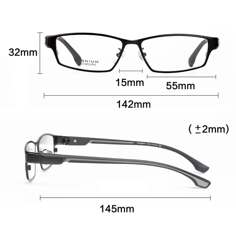 CUBOJUE Titana Očal Okvir Moških Očala Človek Polno Platišča Ultra Lahka Recept Očala za Moške Prejemu Točk