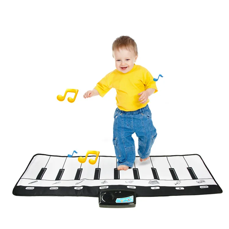 BalleenShiny 110x36cm Glasbeni Klavir Baby Mat Igrajo Mat Igrače Igra Preprogo, Glasbo, Igrače Izobraževanja v Zgodnjem Otroštvu Plazil Odejo Darilo