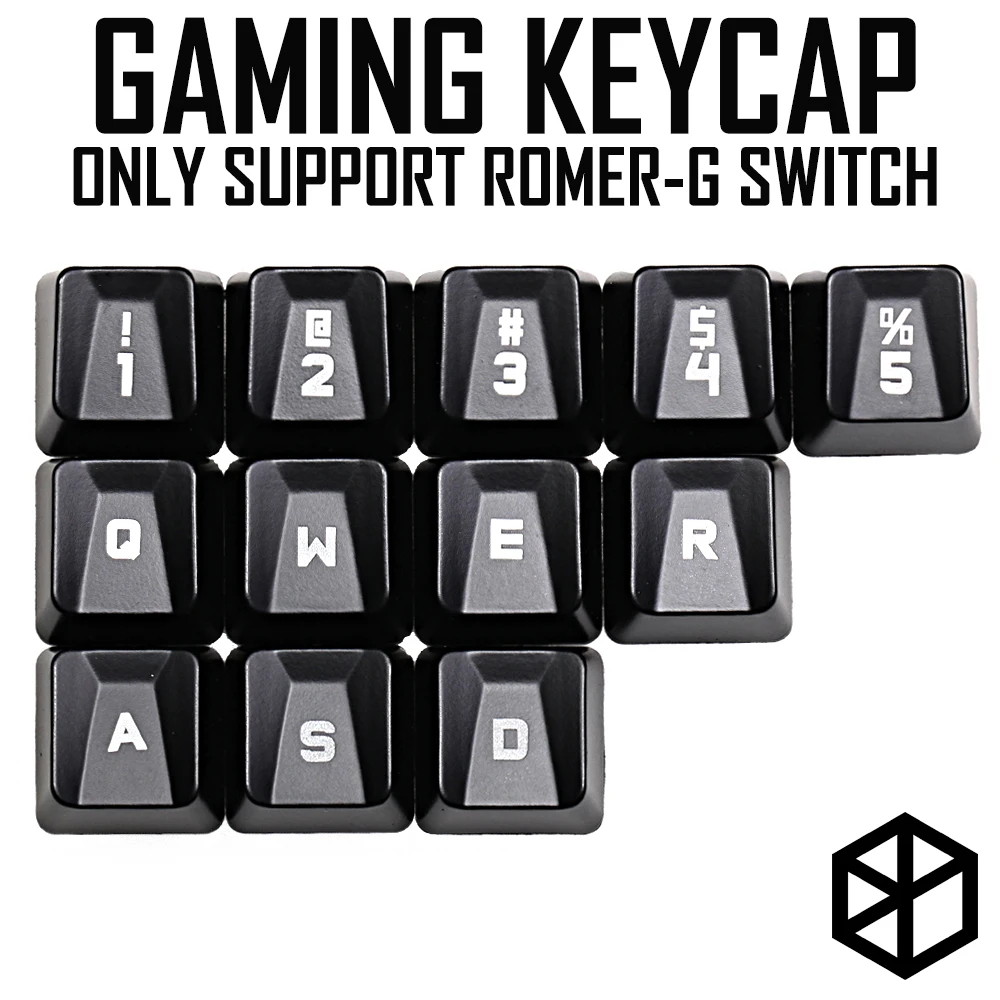 Abs Gaming Keycap Set za romer g OEM Profil sijaj-through12 keycap 12345 qwer wasd za logitech g pro g310 512 613 810 840 910