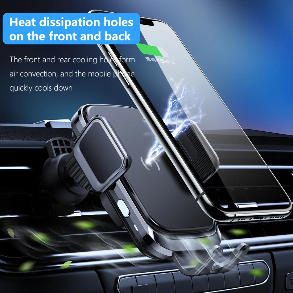 15W Avto Qi Brezžični Polnilnik Telefona Stander Infrardeči Senzor Samodejno Vpetje Za iPhone Xs Huawei xiaomi Avto Nosilec za Telefon