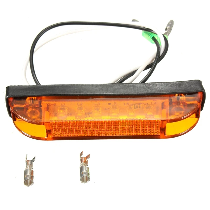 6 LED Potrditev Strani Marker Lučka Indikatorska Lučka Trakovi Tovornjak Tovornjak Priklopnika, 12V, Oranžna