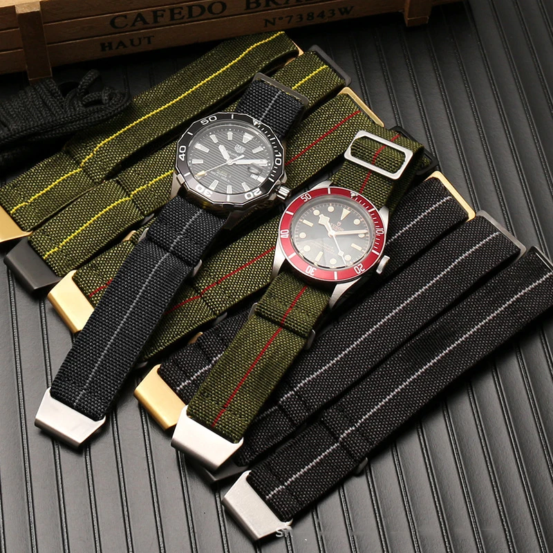 NATO Tkani Najlon Watch Band za Tudor za Rolex za Seiko Padalo Vrečko Trak Moški Elastična 20 mm 22 mm Čete Vojaške Watchband