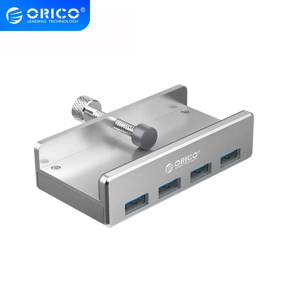 ORICO MH4PU Aluminija 4 Ports USB 3.0 Posnetka-type tocka Za Namizni Prenosni računalnik Posnetek Območju 10-32mm S 150 cm Datum Kabel - Srebrna