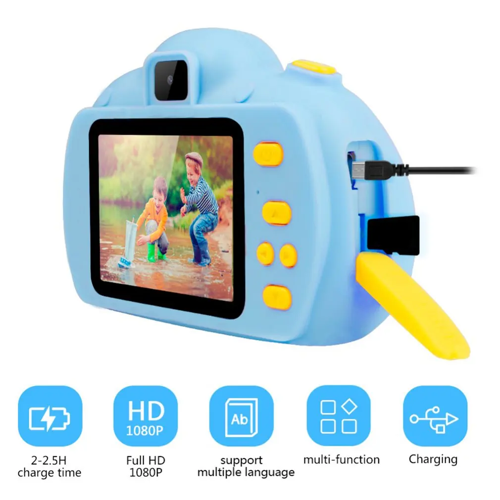 Otroci Digitale Fotoaparat Igrače Otroci Digitalni Fotoaparat 18MP HD 2.4 Cm Zaslon Dual Selfie Video Igre, Kamkorder z 8G pomnilniške kartice